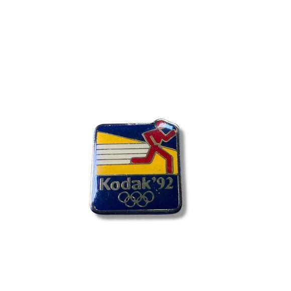Vintage Kodak ’92 Olympics Lapel Pin Runner Logo Barcelona Games Sponsor Badge - Picture 1 of 5